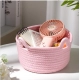 Generic Cotton Cat Basket Inch Pack of 1 Storage Basket For Clothes (Pink) Generic Cotton Cat Basket Inch Pack of 1 Storage Basket For Clothes (Pink)