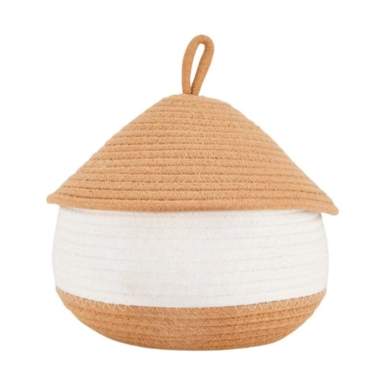 Generic Cotton Gudda Pack of 1 Storage Basket For Clothes (White)