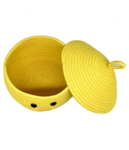 Generic Cotton Gudda Pack of 1 Storage Basket For Clothes (Yellow)