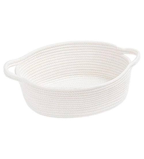 Generic Cotton Gift Basket Pack of 1 Storage Basket For Clothes (White)