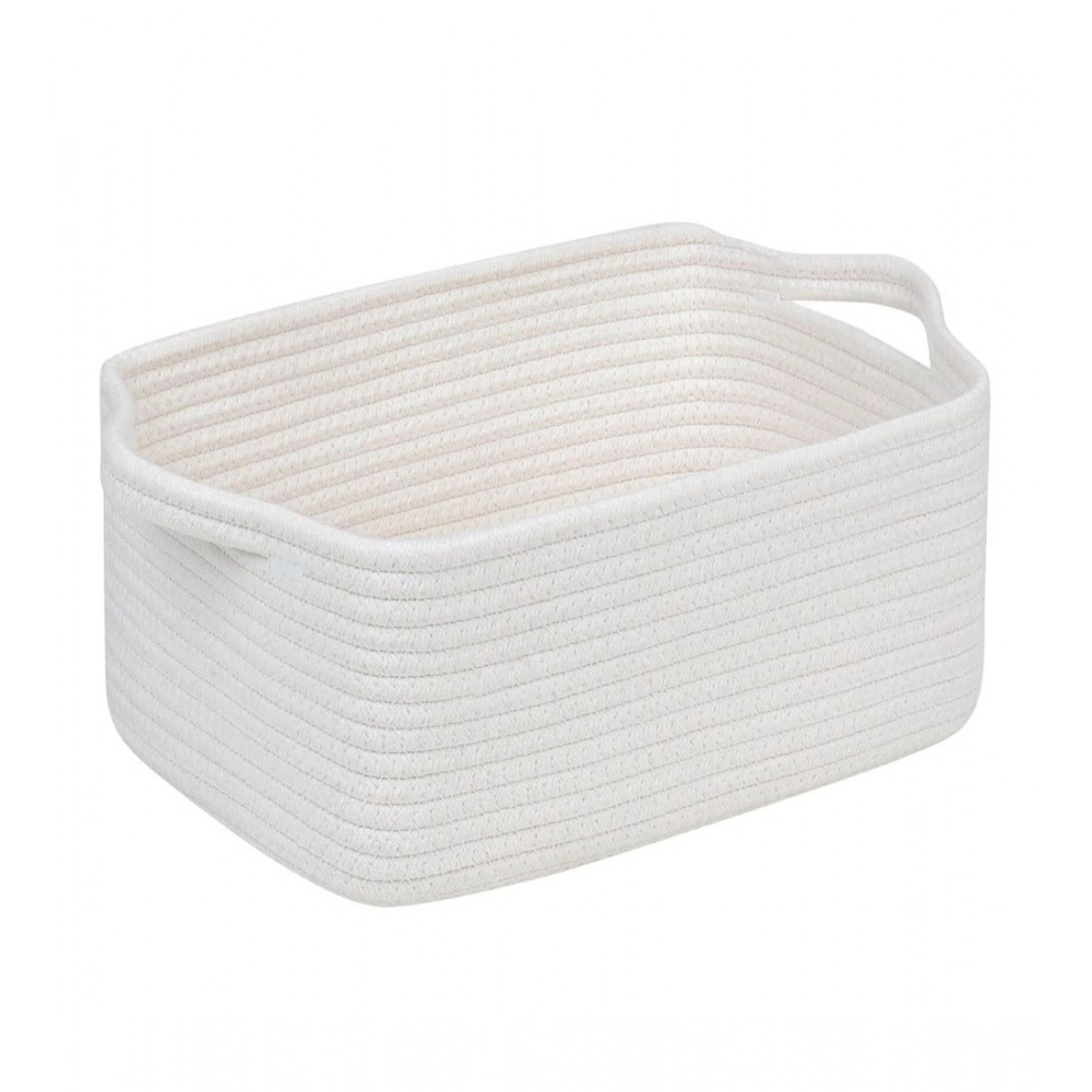 Generic Cotton Basket Pack of 1 Storage Basket For Clothes (White) Generic Cotton Basket Pack of 1 Storage Basket For Clothes (White)