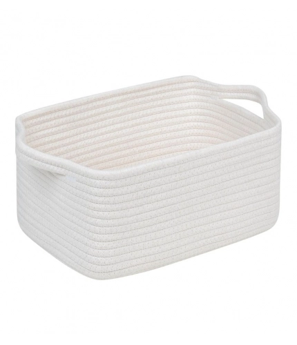 Generic Cotton Basket Pack of 1 Storage Basket For Clothes (White)