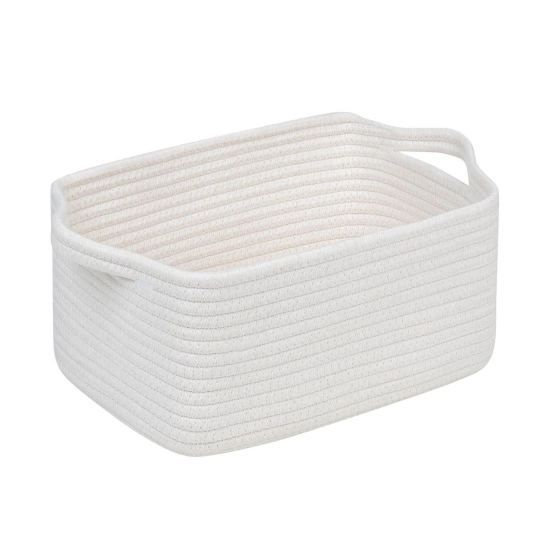 Generic Cotton Basket Pack of 1 Storage Basket For Clothes (White) Generic Cotton Basket Pack of 1 Storage Basket For Clothes (White)