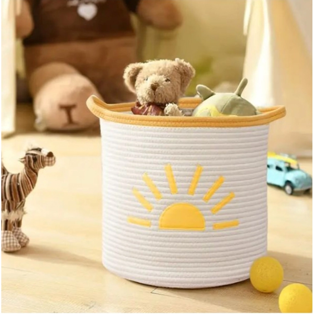 Generic Cotton Sun Basket Pack of 1 Storage Basket For Clothes (White) Generic Cotton Sun Basket Pack of 1 Storage Basket For Clothes (White)