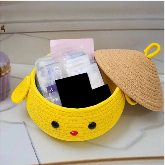 Generic Cotton Gudda Pack of 1 Storage Basket For Clothes (Yellow)