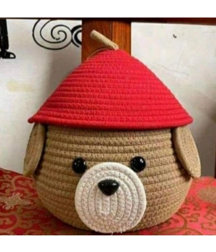 Generic Cotton Gudda Pack of 1 Storage Basket For Clothes (Brown)