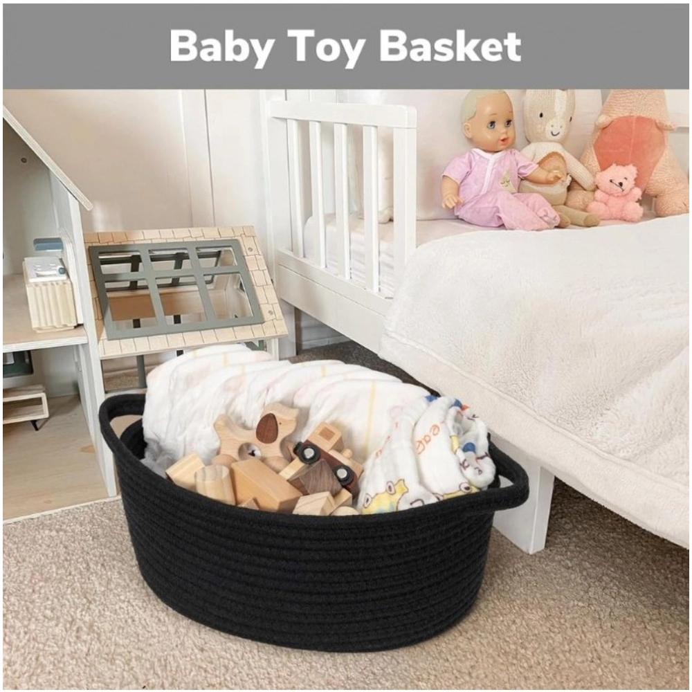 Generic Cotton Baby Gift Basket Pack of 1 Storage Basket For Clothes (Black) Generic Cotton Baby Gift Basket Pack of 1 Storage Basket For Clothes (Black)