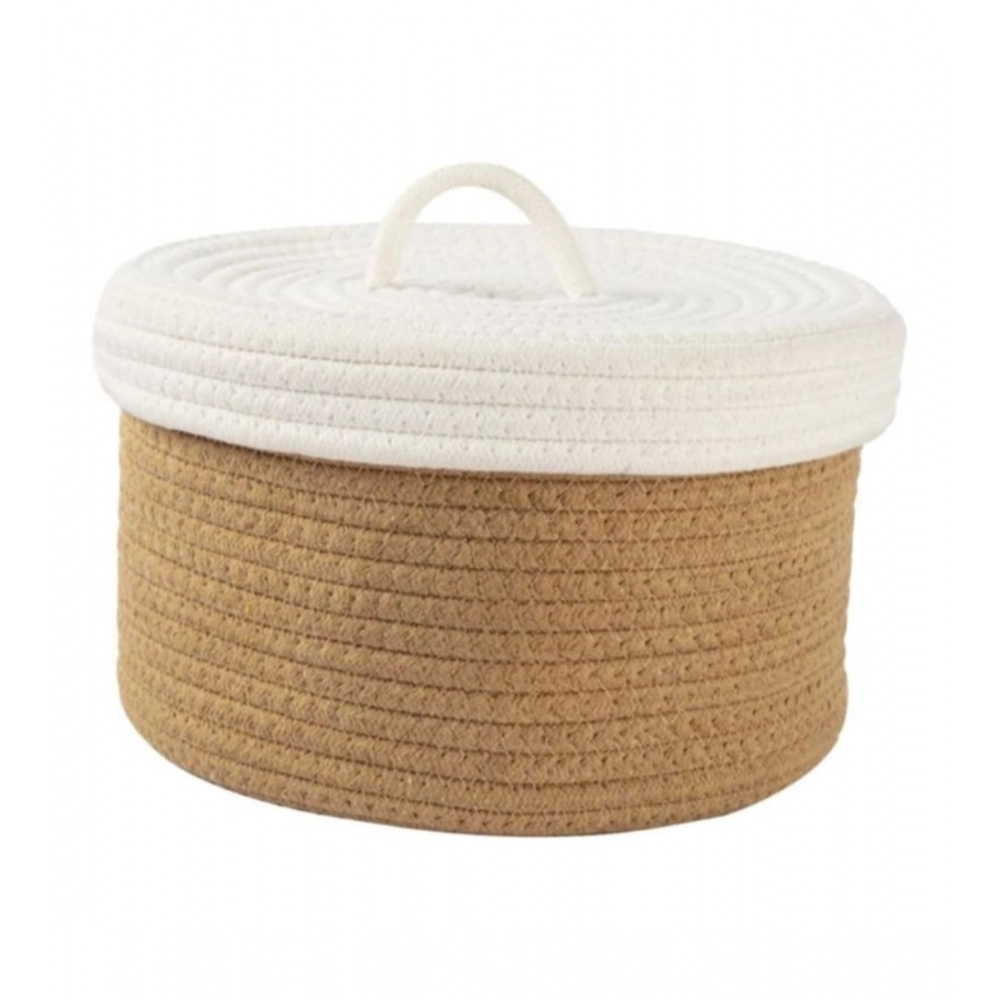 Generic Cotton Box White Lid Inch Pack of 1 Storage Basket For Clothes (Brown) Generic Cotton Box White Lid Inch Pack of 1 Storage Basket For Clothes (Brown)