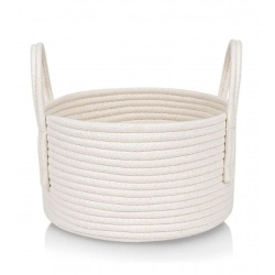 Generic Cotton Basket Inch Pack of 1 Storage Basket For Clothes (White)