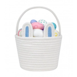 Generic Cotton Ear Toys Bucket Pack of 1 Storage Basket For Clothes (White)