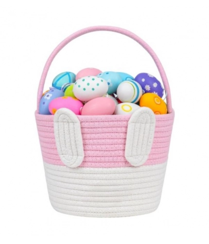 Generic Cotton Toys Bucket Pack of 1 Storage Basket For Clothes (Pink)