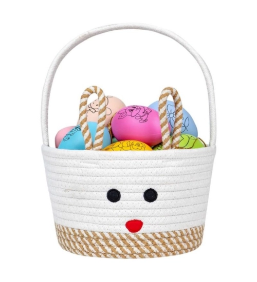 Generic Cotton Toy Bucket Pack of 1 Storage Basket For Clothes (Beige)