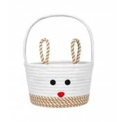 Generic Cotton Toy Bucket Pack of 1 Storage Basket For Clothes (Beige)