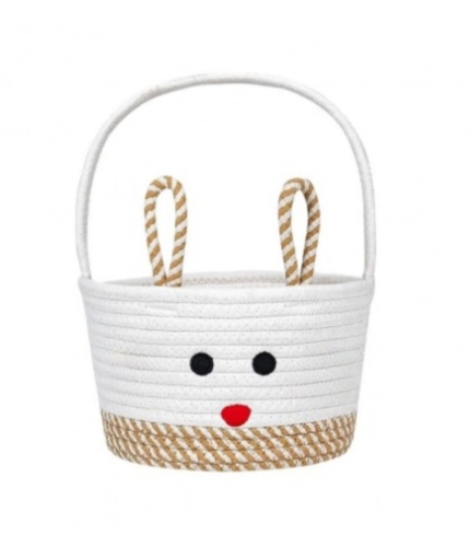 Generic Cotton Toy Bucket Pack of 1 Storage Basket For Clothes (Beige)