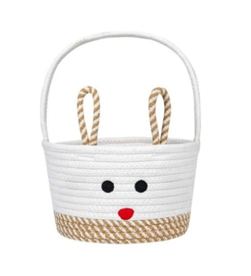 Generic Cotton Toy Bucket Pack of 1 Storage Basket For Clothes (Beige)