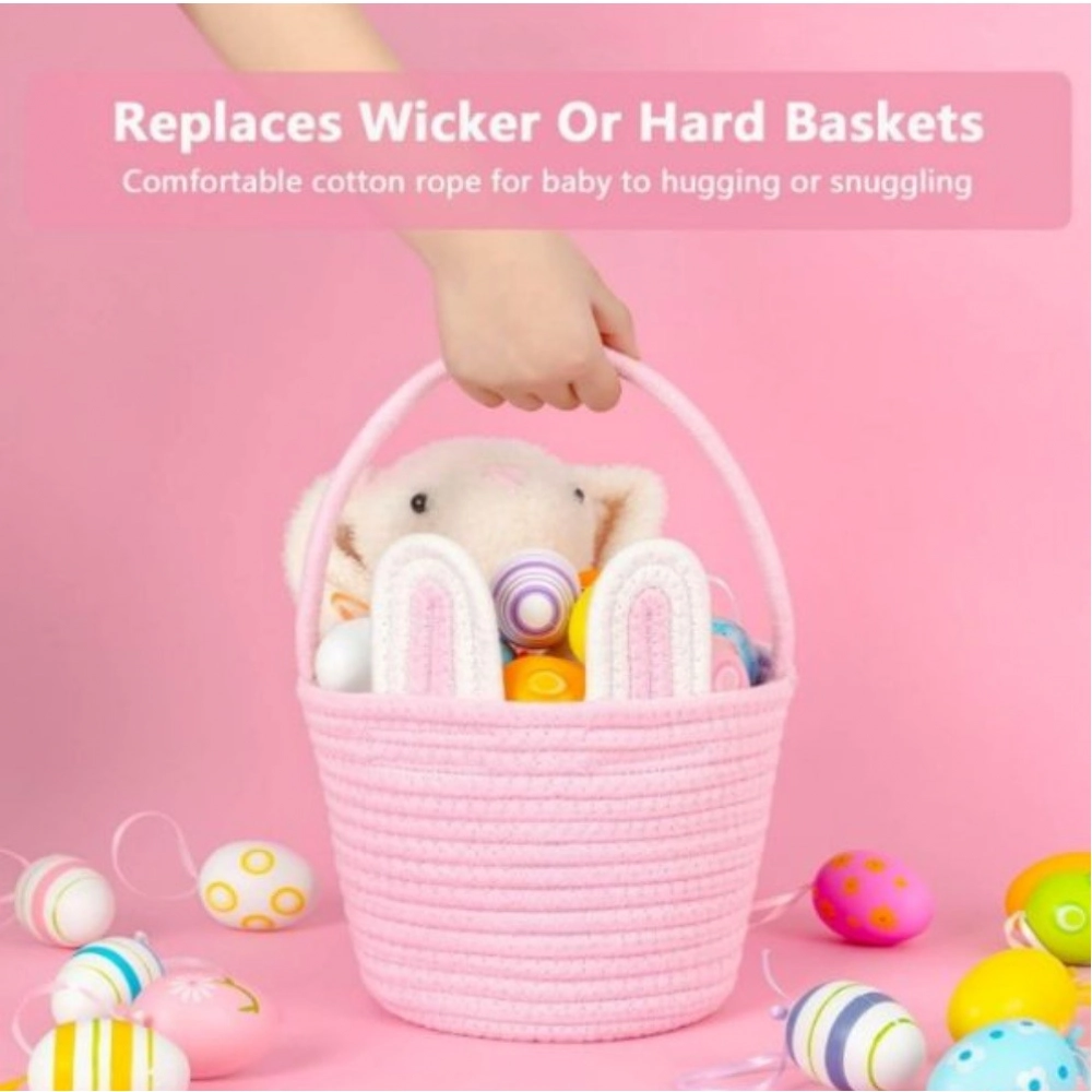 Generic Cotton Ear Toy Bucket Pack of 1 Storage Basket For Clothes (Pink) Generic Cotton Ear Toy Bucket Pack of 1 Storage Basket For Clothes (Pink)