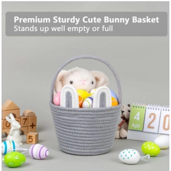 Generic Cotton Ear Toys Bucket Pack of 1 Storage Basket For Clothes (Grey) Generic Cotton Ear Toys Bucket Pack of 1 Storage Basket For Clothes (Grey)