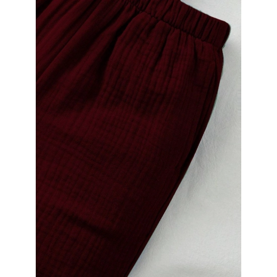 Generic Boy's Popcorn Solid Short Sleeve Shirt And Shorts Set (Maroon) Generic Boy's Popcorn Solid Short Sleeve Shirt And Shorts Set (Maroon)