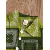 Generic Boy's Twill Cotton Printed Short Sleeve Shirt And Shorts Set (Green)