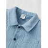 Generic Boy's Popcorn Solid Short Sleeve Shirt And Shorts Set (Sky)