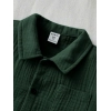Generic Boy's Popcorn Solid Short Sleeve Shirt And Shorts Set (Green)