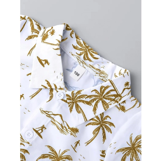 Generic Boy's Twill Cotton Printed Short Sleeve Shirt And Shorts Set (Gold) Generic Boy's Twill Cotton Printed Short Sleeve Shirt And Shorts Set (Gold)