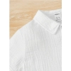 Generic Boy's Popcorn Solid Short Sleeve Shirt And Shorts Set (White)