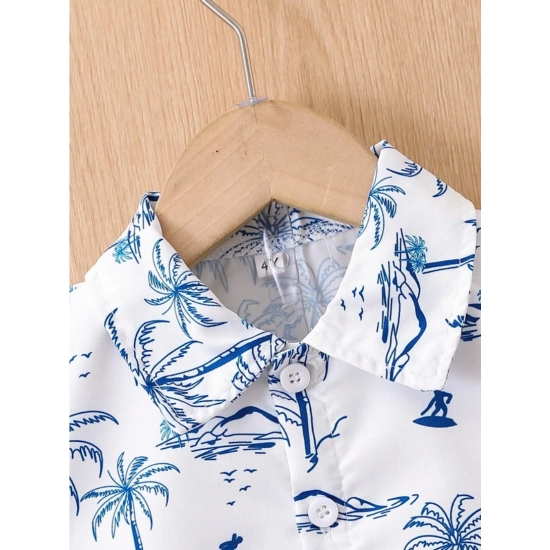 Generic Boy's Twill Cotton Printed Short Sleeve Shirt And Shorts Set (Blue) Generic Boy's Twill Cotton Printed Short Sleeve Shirt And Shorts Set (Blue)