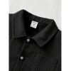 Generic Boy's Popcorn Solid Short Sleeve Shirt And Shorts Set (Black)