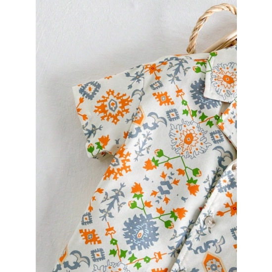 Generic Boy's Twill Cotton Printed Short Sleeve Shirt And Shorts Set (Multicolor)