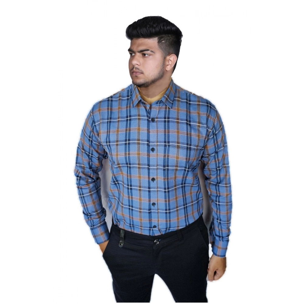 Generic Men's Cotton Lycra Full Sleeve Checked Casual Shirt (Purple) Generic Men's Cotton Lycra Full Sleeve Checked Casual Shirt (Purple)