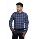 Generic Men's Cotton Lycra Full Sleeve Checked Casual Shirt (Navy Blue) Generic Men's Cotton Lycra Full Sleeve Checked Casual Shirt (Navy Blue)