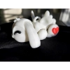 Generic Pack Of_2 Plastic Articulated Bunny Keychain, Cupid Valentine Design, White and Grey (Multicolor)