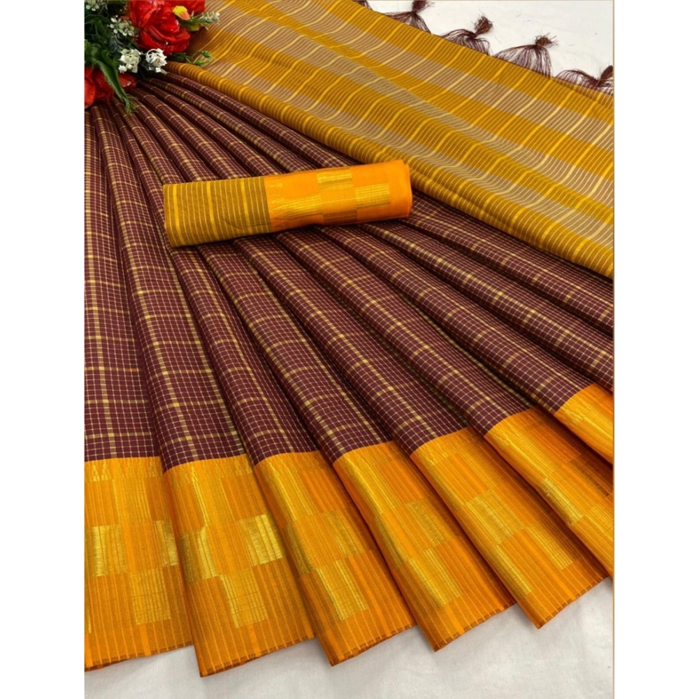 Generic Women's Cotton Silk Printed Saree With Unstitched Blouse 5.5Mtr (Gold-Maroon) Generic Women's Cotton Silk Printed Saree With Unstitched Blouse 5.5Mtr (Gold-Maroon)