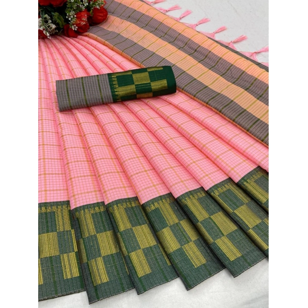 Generic Women's Cotton Silk Printed Saree With Unstitched Blouse 5.5Mtr (Pink) Generic Women's Cotton Silk Printed Saree With Unstitched Blouse 5.5Mtr (Pink)