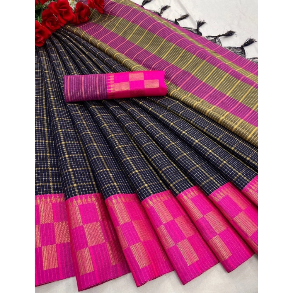 Generic Women's Cotton Silk Printed Saree With Unstitched Blouse 5.5Mtr (Black) Generic Women's Cotton Silk Printed Saree With Unstitched Blouse 5.5Mtr (Black)