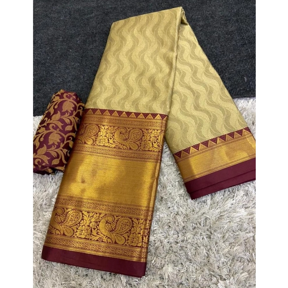 Generic Women's Cotton Silk Printed Saree With Unstitched Blouse 5.5Mtr (Brown) Generic Women's Cotton Silk Printed Saree With Unstitched Blouse 5.5Mtr (Brown)