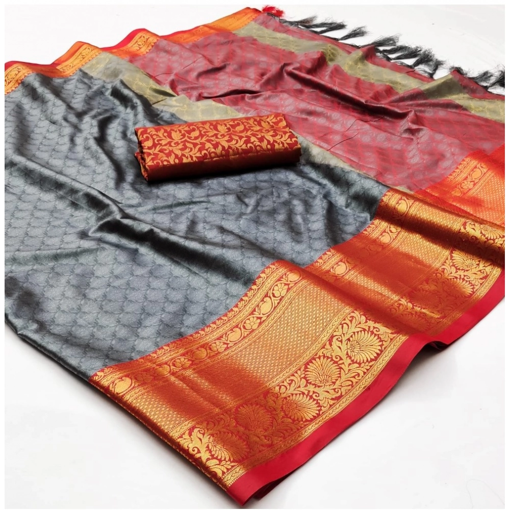 Generic Women's Cotton Silk Floral Print Saree With Unstitched Blouse 5.5Mtr (Grey) Generic Women's Cotton Silk Floral Print Saree With Unstitched Blouse 5.5Mtr (Grey)