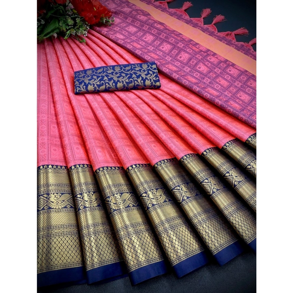 Generic Women's Cotton Silk Printed Saree With Unstitched Blouse 5.5Mtr (Orange) Generic Women's Cotton Silk Printed Saree With Unstitched Blouse 5.5Mtr (Orange)