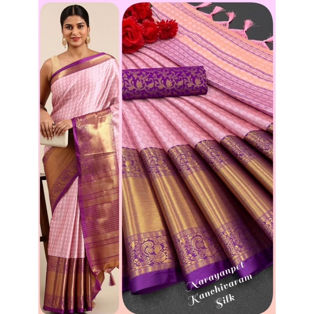 Generic Women's Cotton Silk Woven Design Saree With Unstitched Blouse 5.5Mtr (Purple) Generic Women's Cotton Silk Woven Design Saree With Unstitched Blouse 5.5Mtr (Purple)