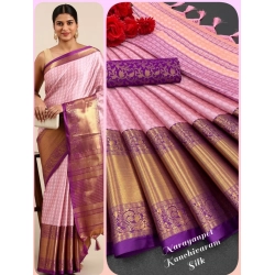 Generic Women's Cotton Silk Woven Design Saree With Unstitched Blouse 5.5Mtr (Purple)
