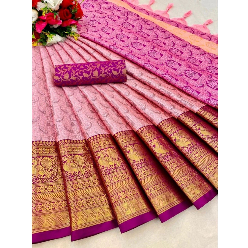 Generic Women's Cotton Silk Printed Saree With Unstitched Blouse 5.5Mtr (Pink) Generic Women's Cotton Silk Printed Saree With Unstitched Blouse 5.5Mtr (Pink)