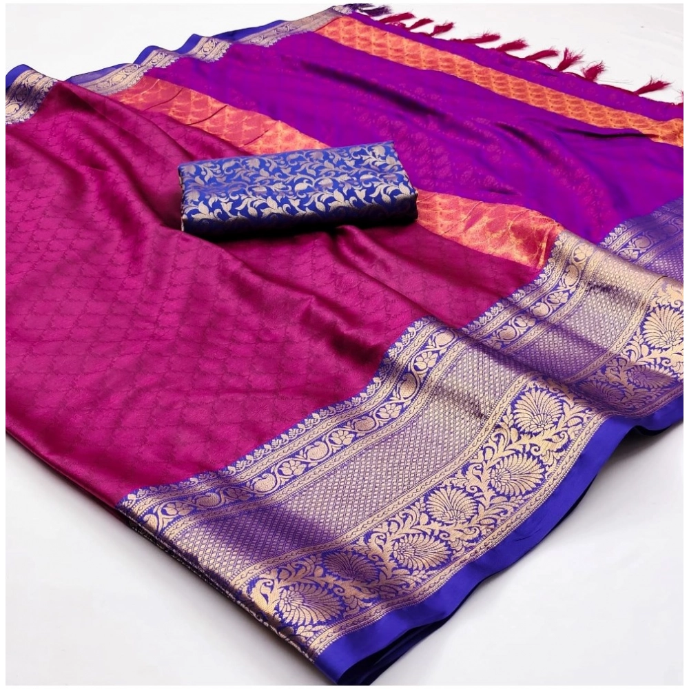 Generic Women's Cotton Silk Floral Print Saree With Unstitched Blouse 5.5Mtr (Purple) Generic Women's Cotton Silk Floral Print Saree With Unstitched Blouse 5.5Mtr (Purple)