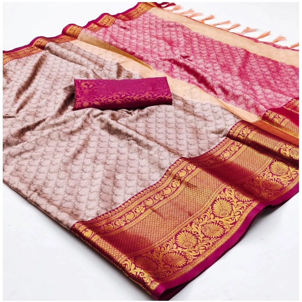 Generic Women's Cotton Silk Floral Print Saree With Unstitched Blouse 5.5Mtr (Rani) Generic Women's Cotton Silk Floral Print Saree With Unstitched Blouse 5.5Mtr (Rani)