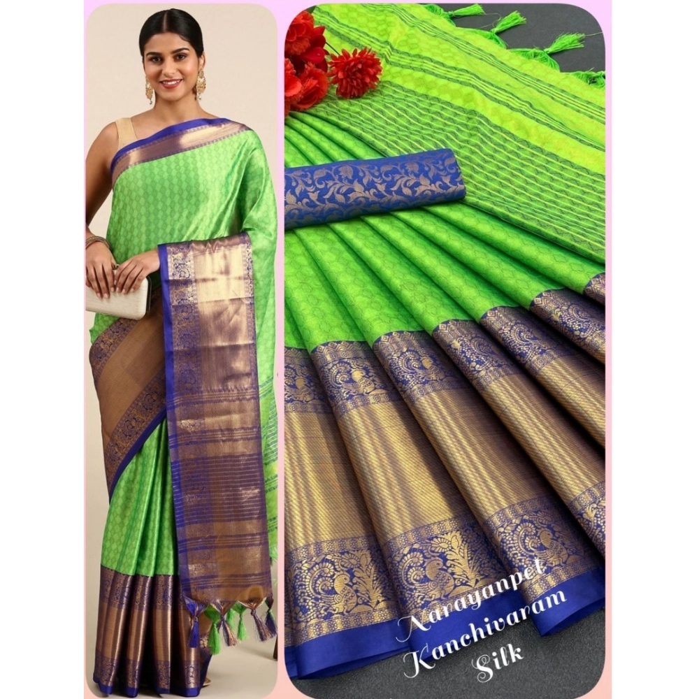 Generic Women's Cotton Silk Woven Design Saree With Unstitched Blouse 5.5Mtr (Green) Generic Women's Cotton Silk Woven Design Saree With Unstitched Blouse 5.5Mtr (Green)