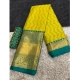 Generic Women's Cotton Silk Printed Saree With Unstitched Blouse 5.5Mtr (Green-Yellow)
