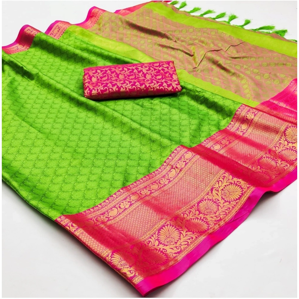 Generic Women's Cotton Silk Floral Print Saree With Unstitched Blouse 5.5Mtr (Green) Generic Women's Cotton Silk Floral Print Saree With Unstitched Blouse 5.5Mtr (Green)