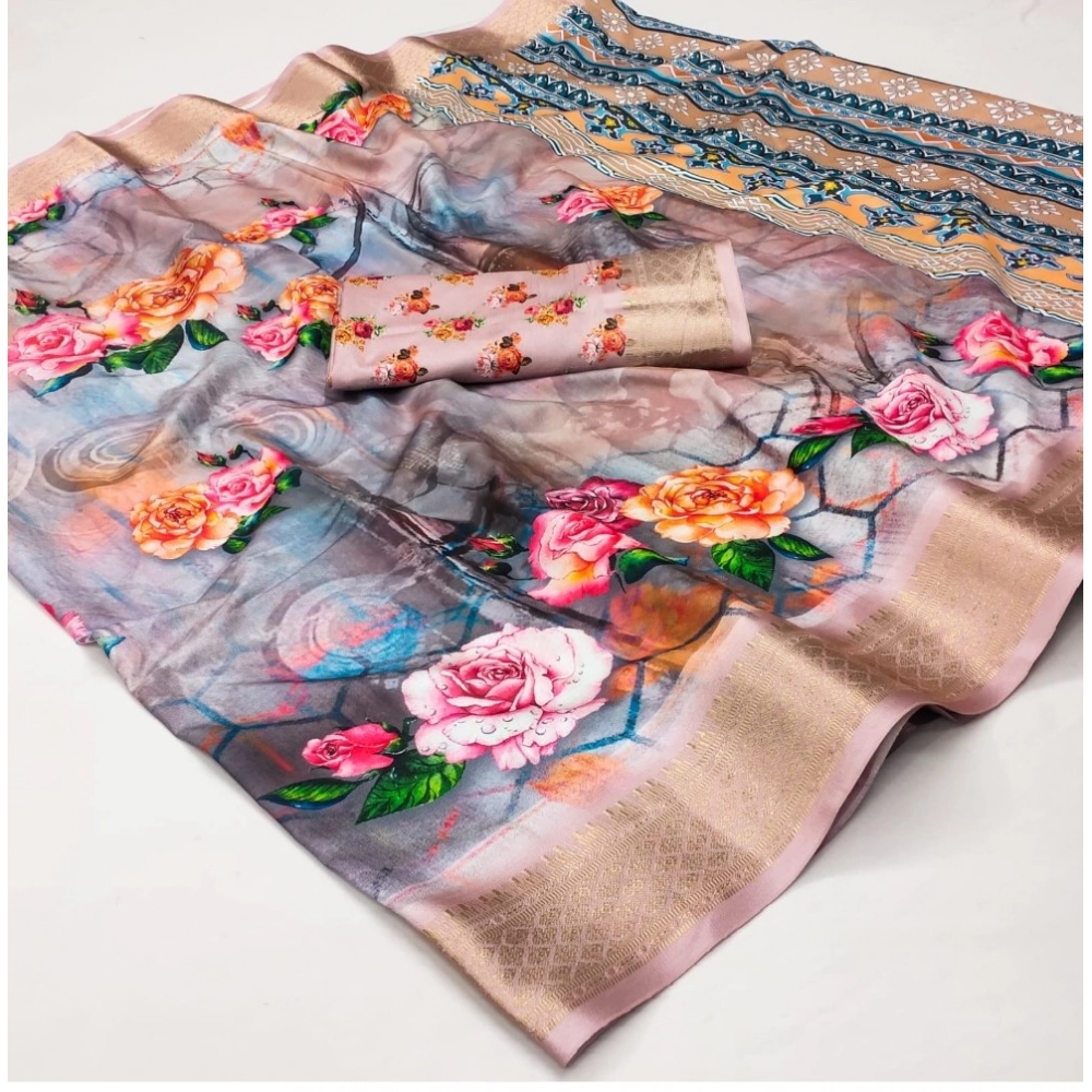 Generic Women's Cotton Silk Printed Saree With Unstitched Blouse 5.5Mtr (Multicolor) Generic Women's Cotton Silk Printed Saree With Unstitched Blouse 5.5Mtr (Multicolor)