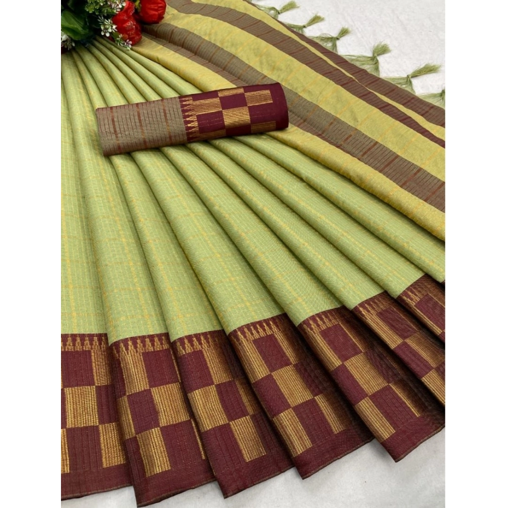 Generic Women's Cotton Silk Printed Saree With Unstitched Blouse 5.5Mtr (Light-Green) Generic Women's Cotton Silk Printed Saree With Unstitched Blouse 5.5Mtr (Light-Green)