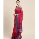 Generic Women's Cotton Silk Checkered Saree With Unstitched Blouse 5.5Mtr (Red) Generic Women's Cotton Silk Checkered Saree With Unstitched Blouse 5.5Mtr (Red)